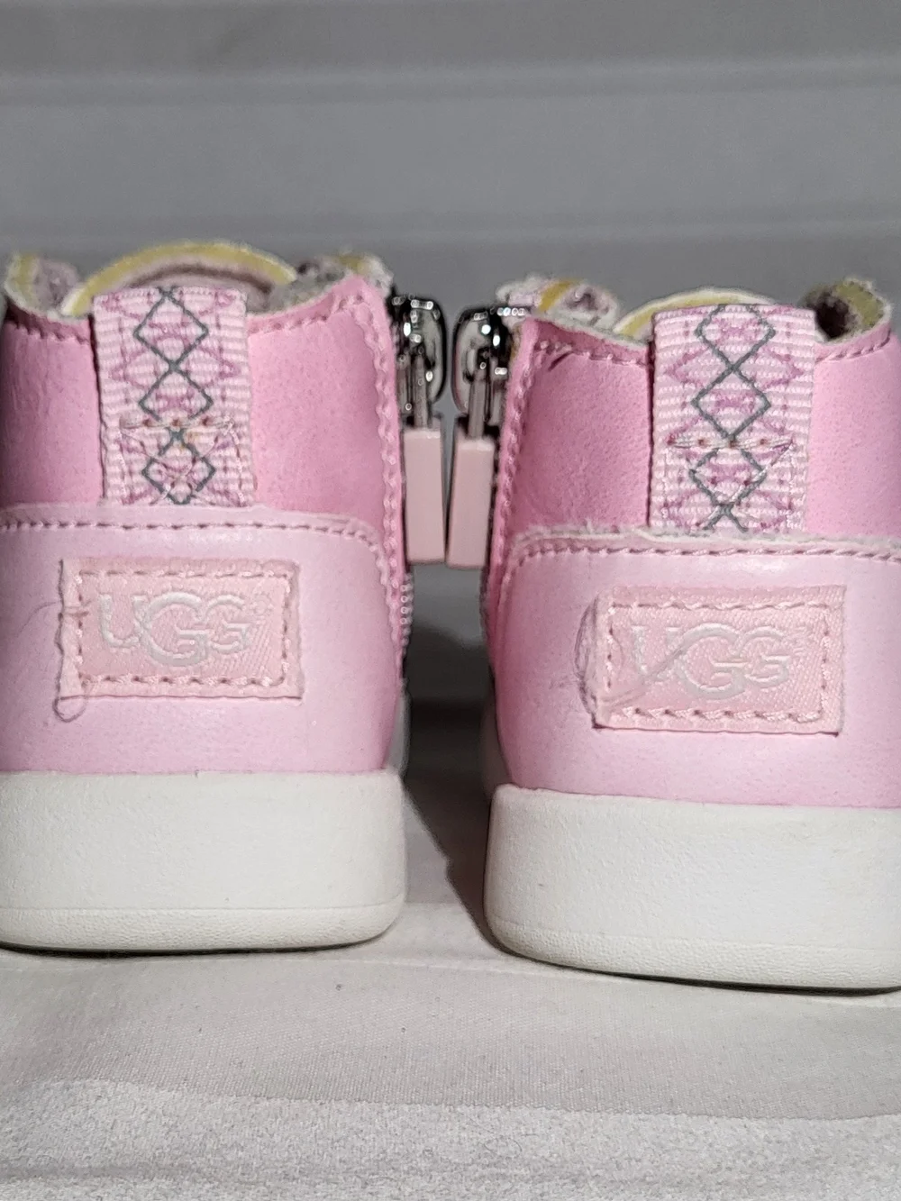 UGG Baby Girl Pink Zipper Sneakers